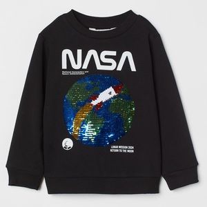 H&M NASA Sequin Black Sweatshirt
